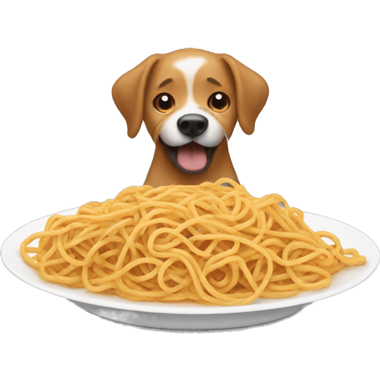 dog eating spaghetti emoji