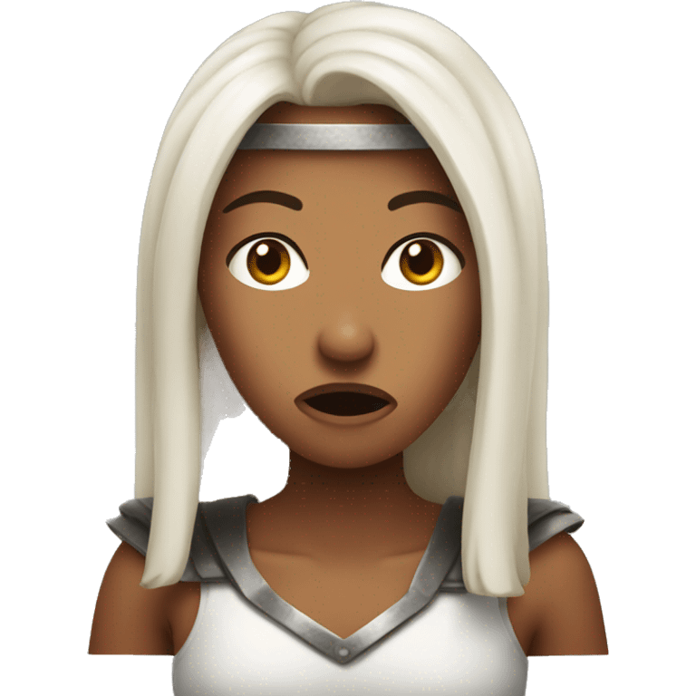 warrior shocked face woman emoji