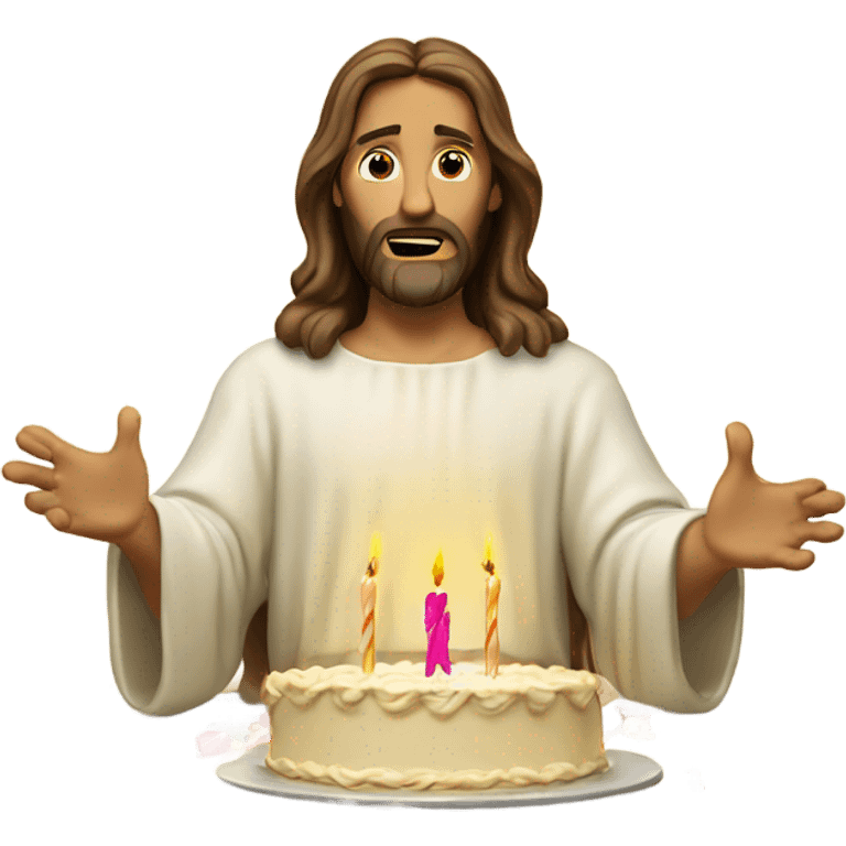 Jesus blowing out birthday candles   emoji