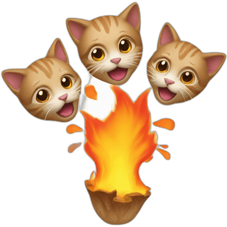 Cat-three-heads-spitting-fire emoji