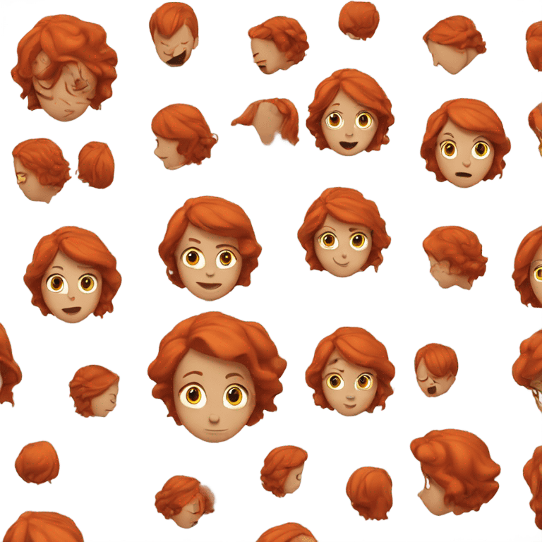 Red-haired girl falls emoji