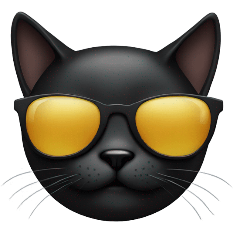 Black cat with sunglasses emoji