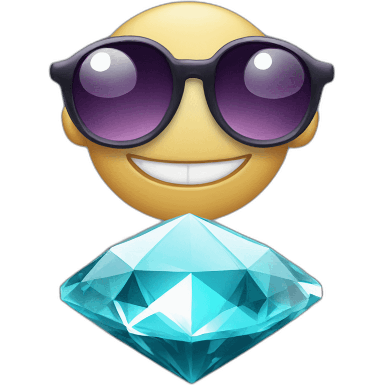 Diamond ring for a hipster emoji