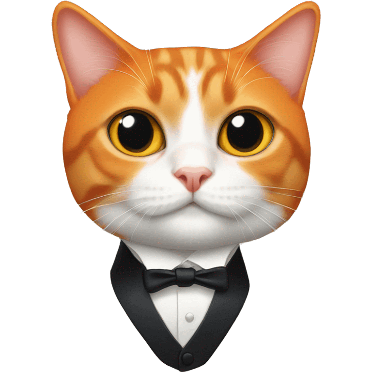 Orange and tuxedo cat portrait  emoji