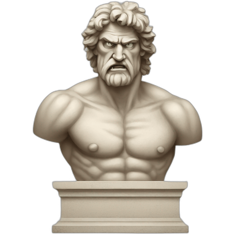 angry greece sculpture emoji