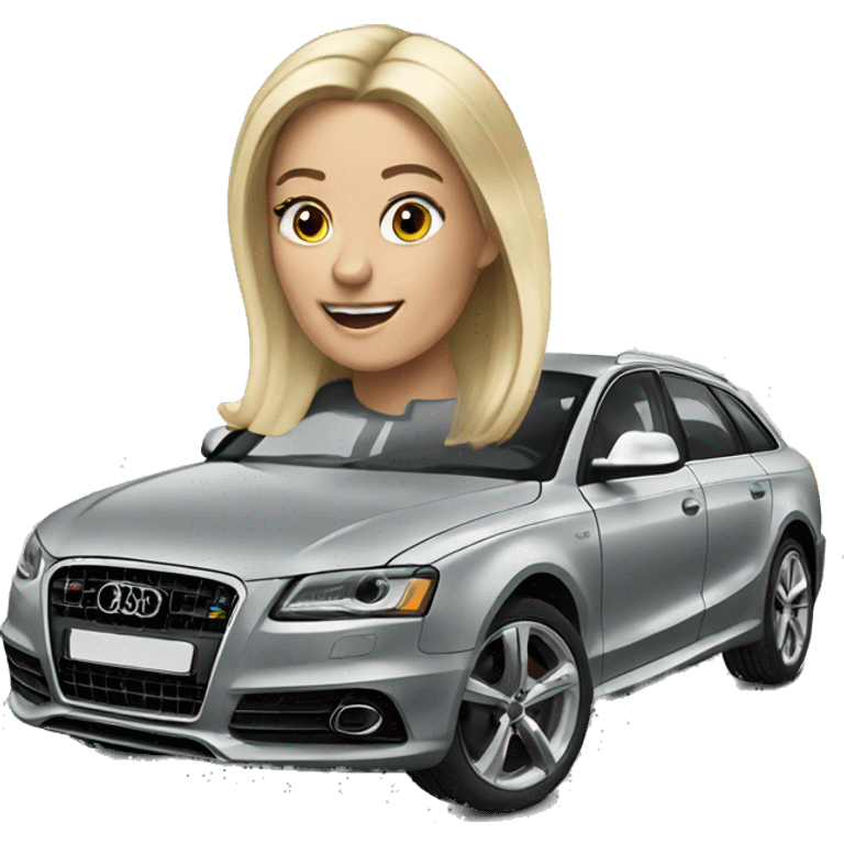 Blond Woman with Audi emoji