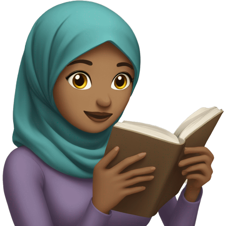 A hijaby girl reading a book emoji