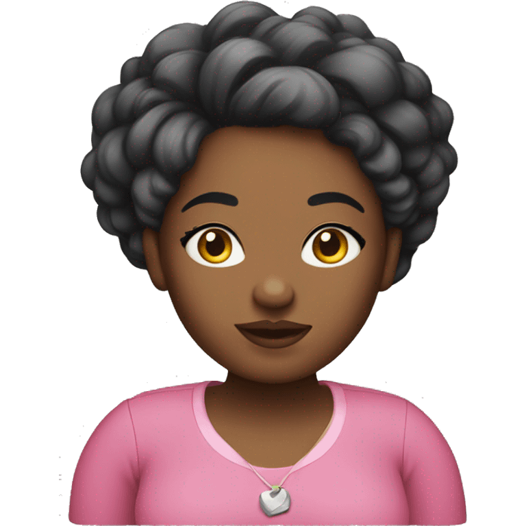 Plus size black woman with pink hair  emoji