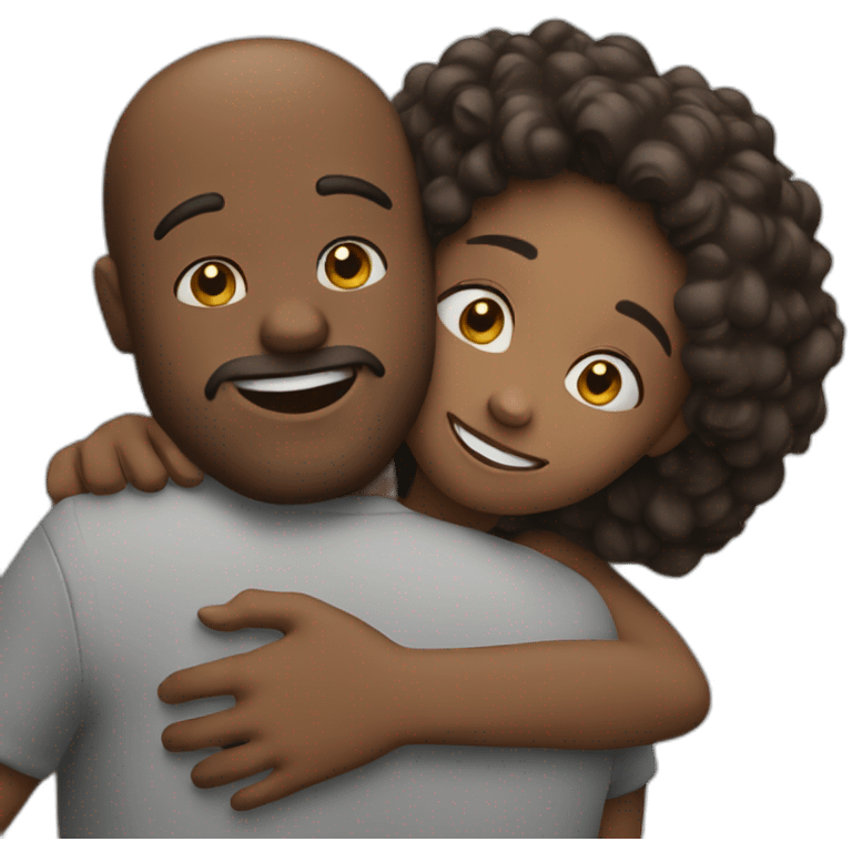 a man and woman hugging each other emoji