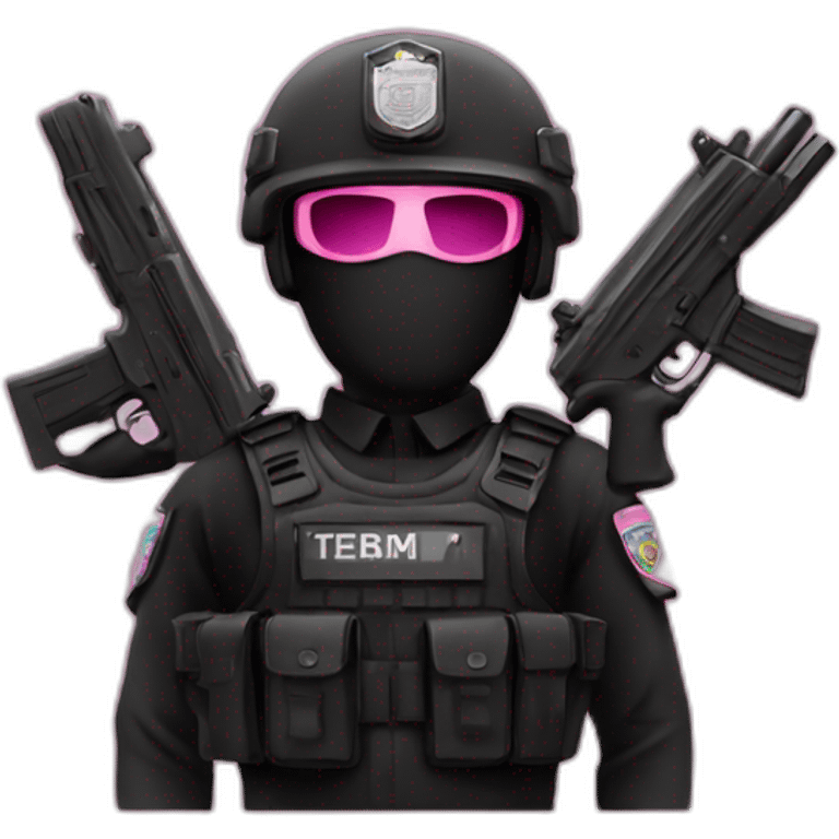 Black Uniform - Anti-Terrorism Police - Pink Gun emoji