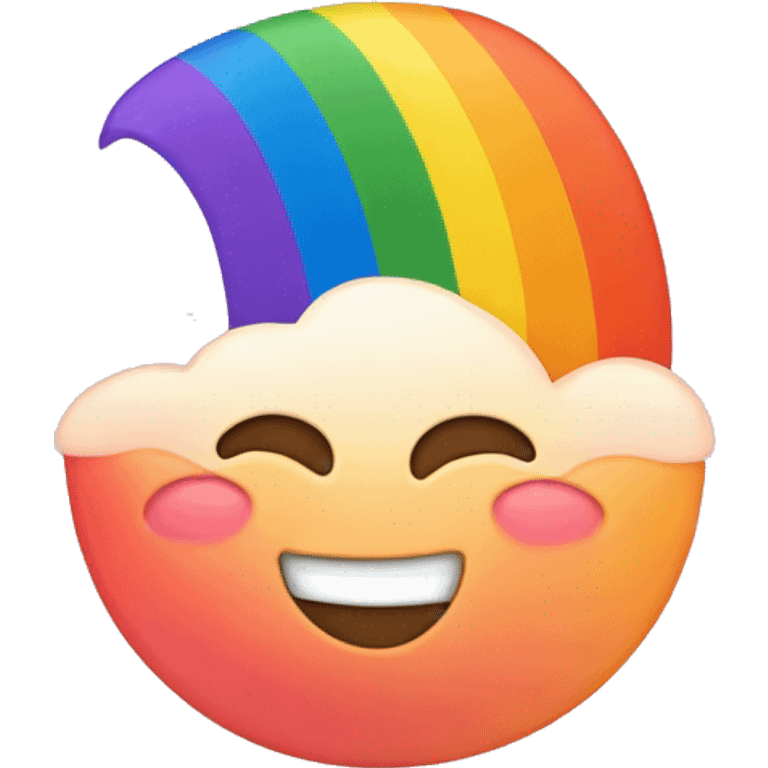 Rainbow over peach emoji