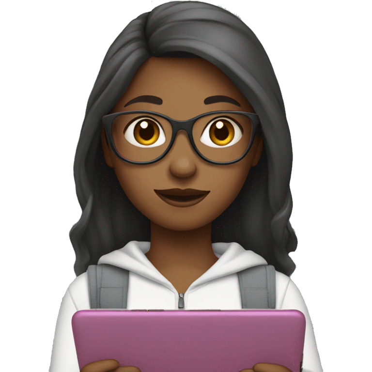 Casual girl with tablet emoji