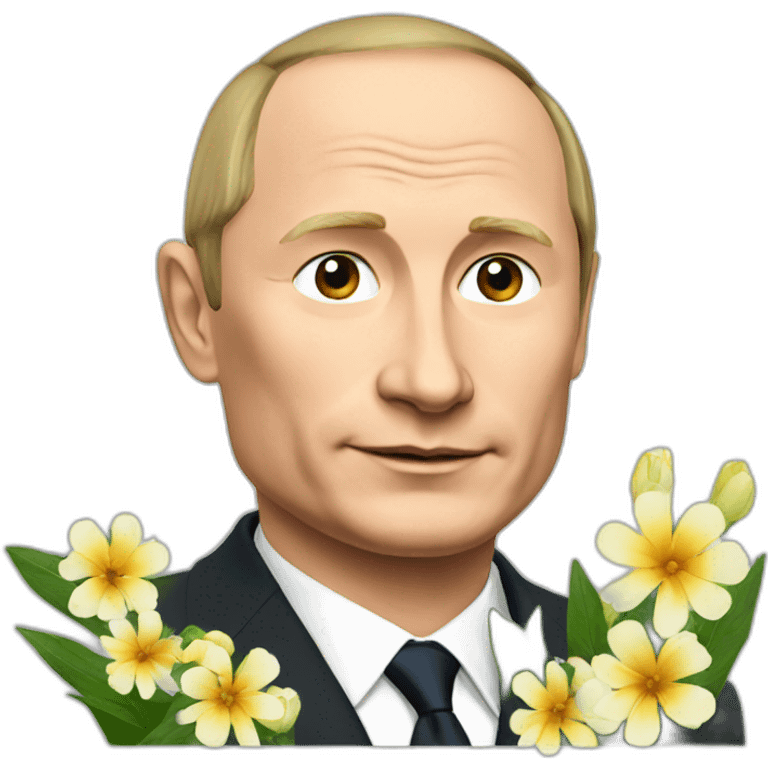 a putin with flowers emoji