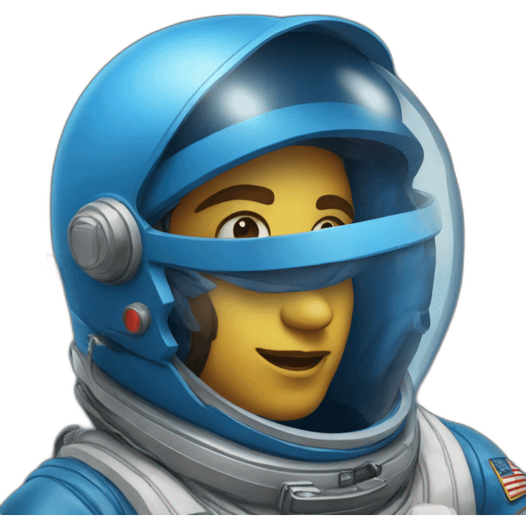 Space explorer with blue spacesuit emoji