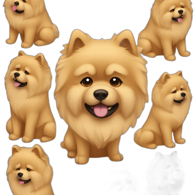 Chow Chow usando terno emoji