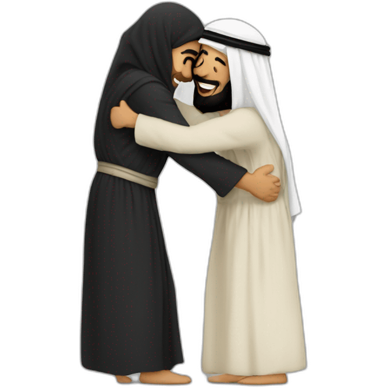 Juif et arab hug emoji