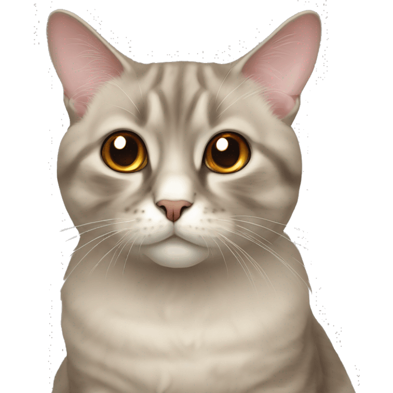 Scottish lop-eared cat with amber eyes emoji