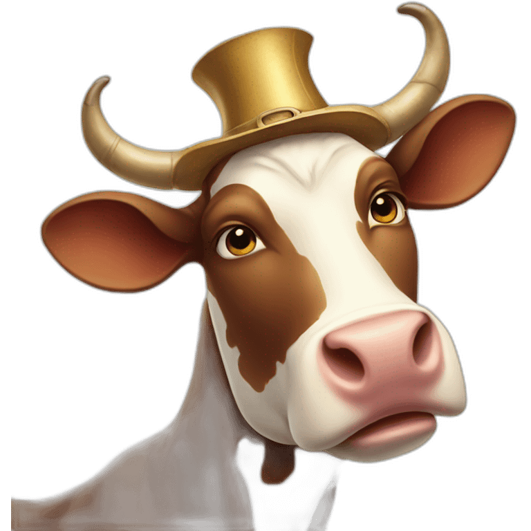 cow wearing a horn hat emoji