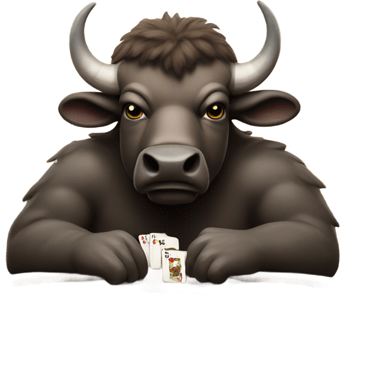 Mean Buffalo playing poker emoji