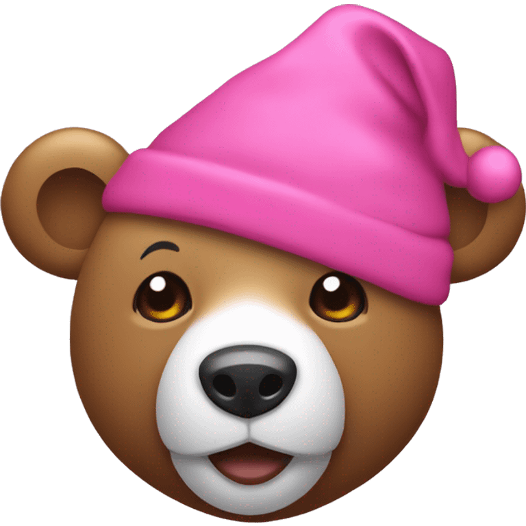 bear with cute pink Santa hat coquette emoji