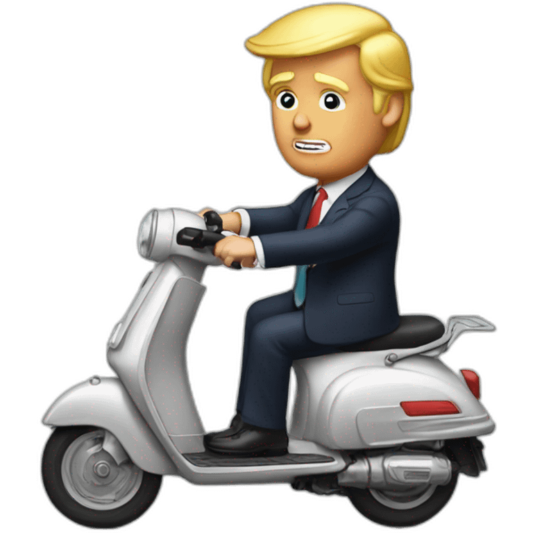 donald trump on scooter emoji