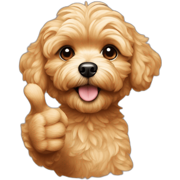 golden maltipoo hand - thumb up emoji