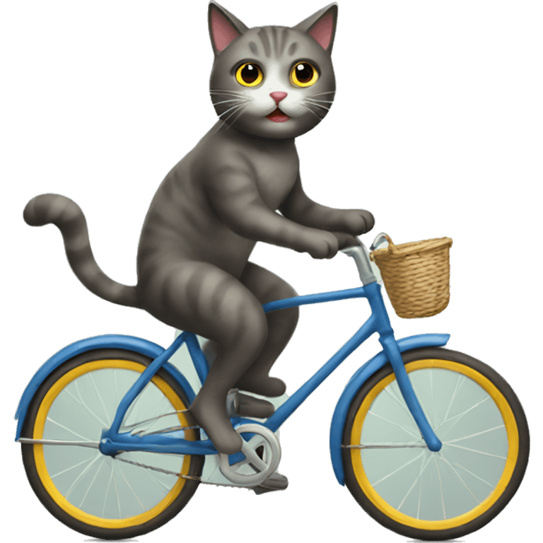 Cat riding a bike emoji