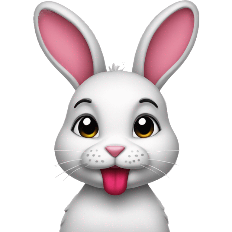 bunny with lipstick on emoji