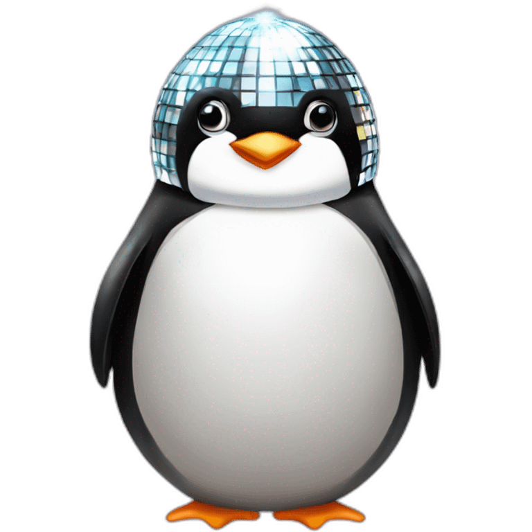 disco ball penguin  emoji