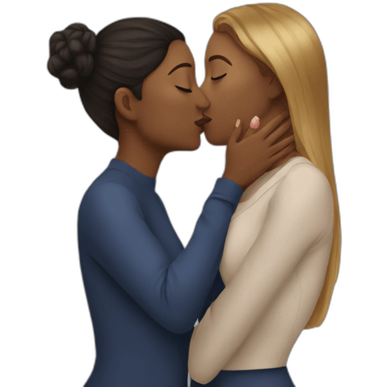 Woman kissing woman emoji