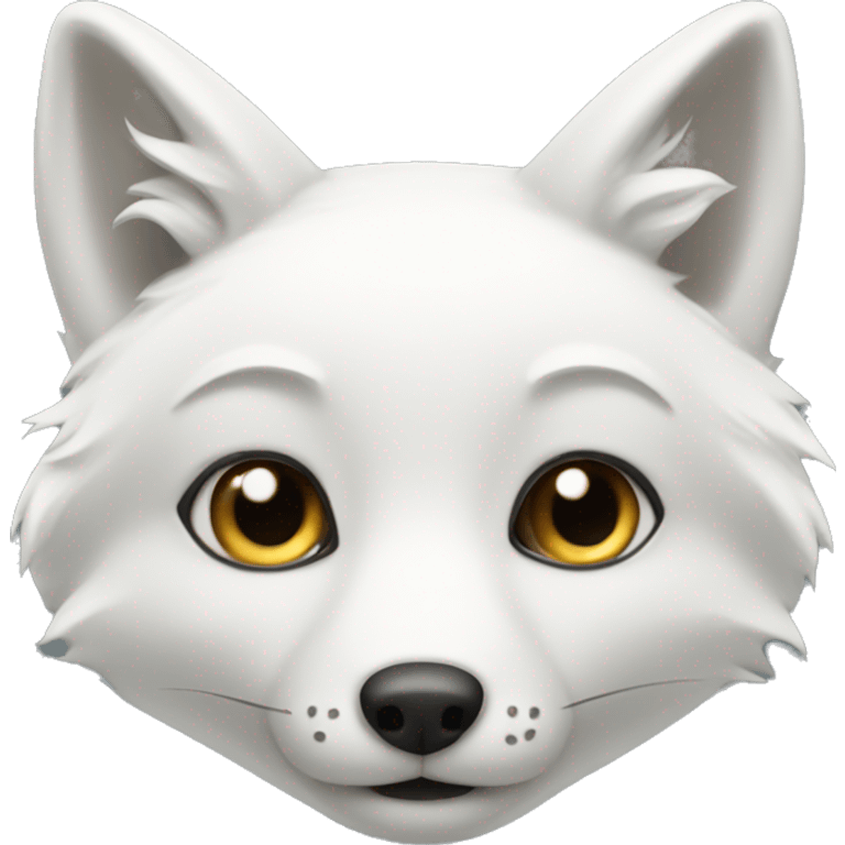 Cute white fox emoji