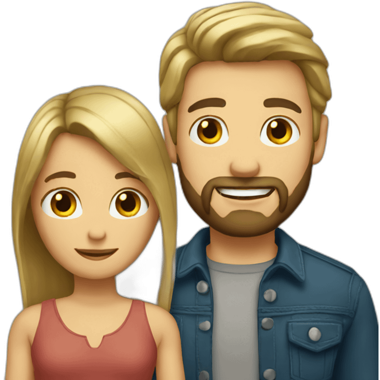 Blond bearded guy with brunette emoji