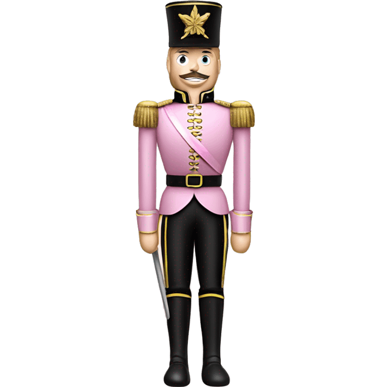 Realistic full length Caucasian pastel pink nutcracker soldier . emoji