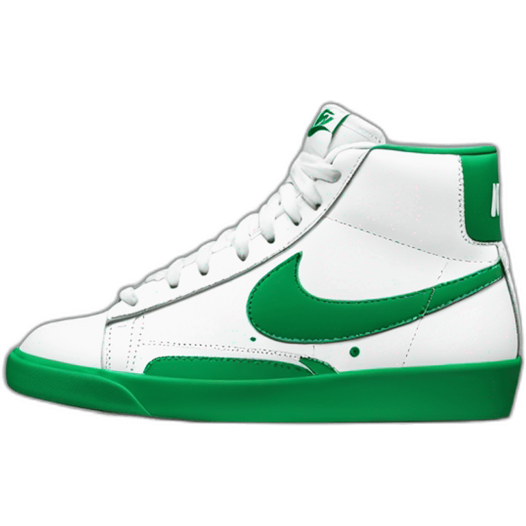 Nike blazer white and swoosh green emoji