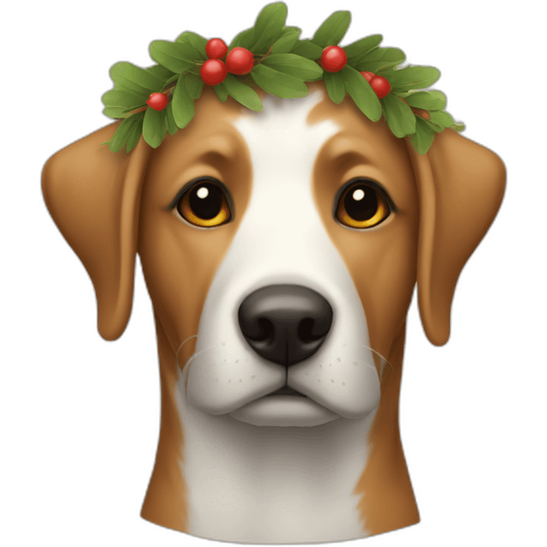 dog with rustic wreath on head emoji