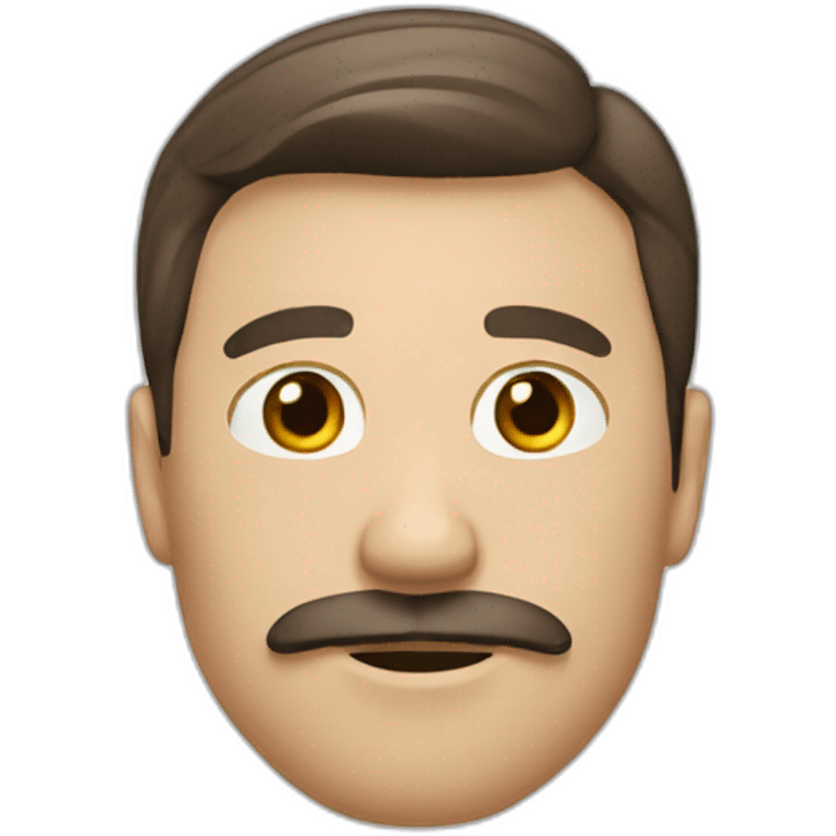 White guy with mustache and straight brown hair emoji