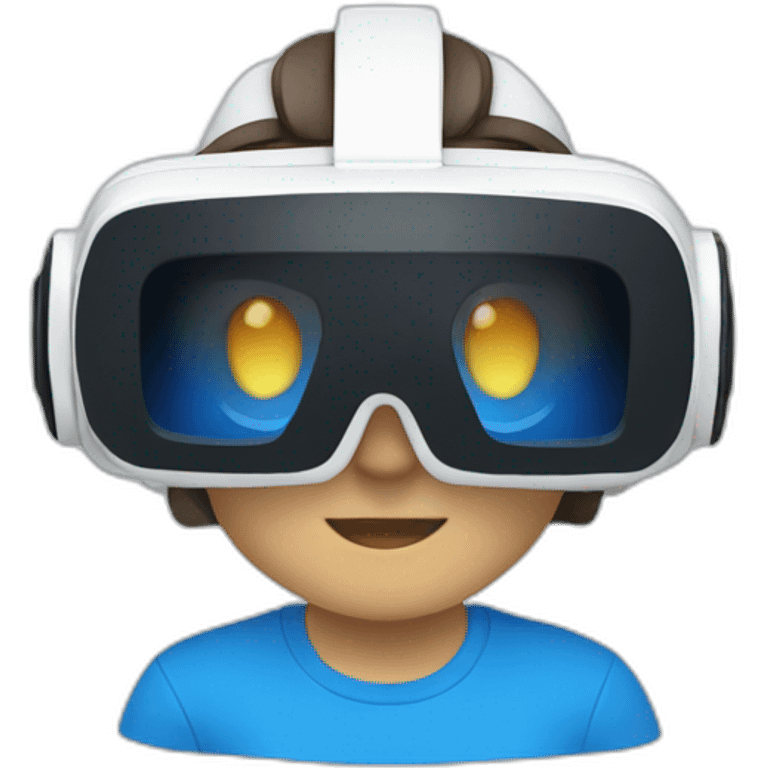 Vr players white blue t-shirt emoji