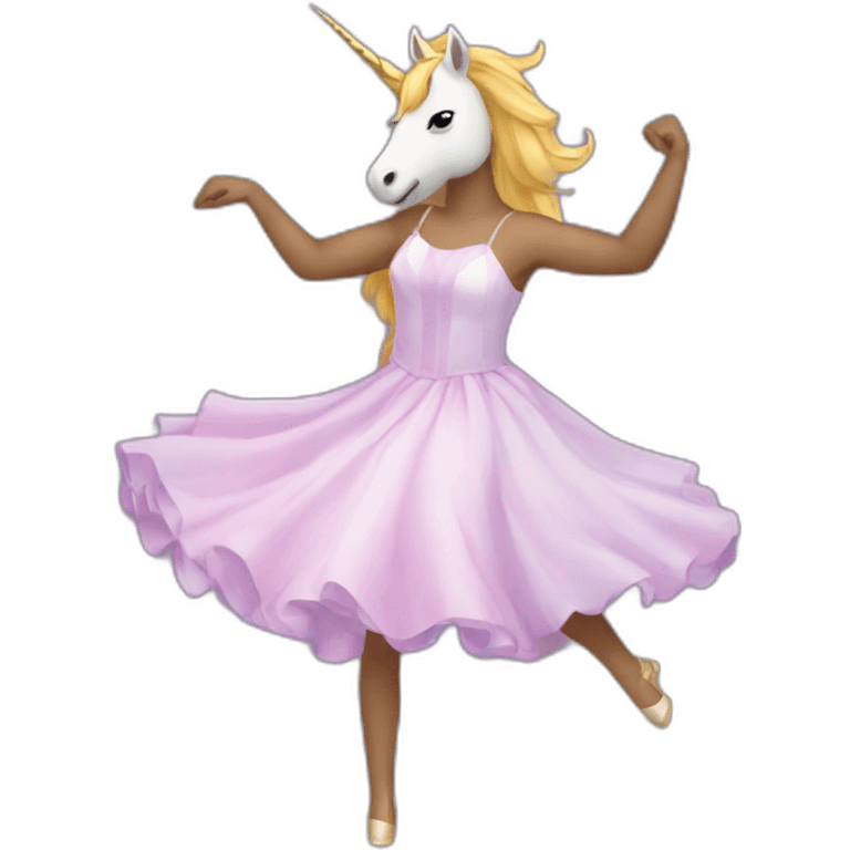 Unicorn dance in a dress emoji