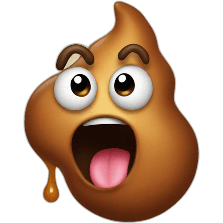 surprised poop emoji