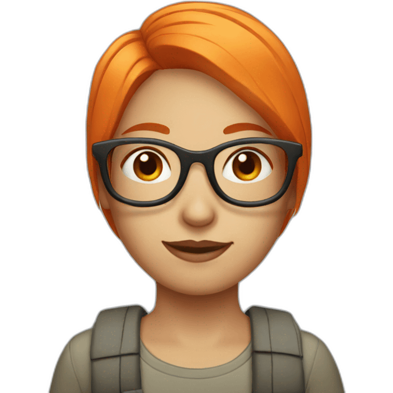 Girl with orange hair and glasses emoji