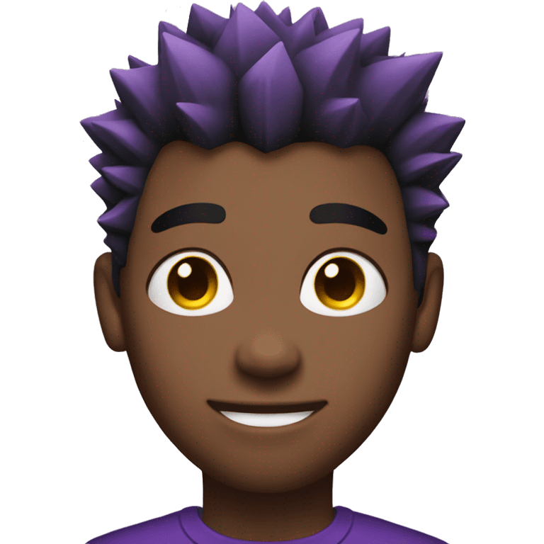 Gay black person with purple spiky hair  emoji