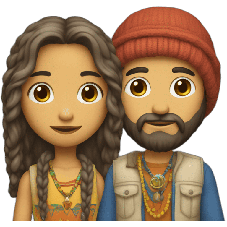 Hippie rubio y lapiz emoji