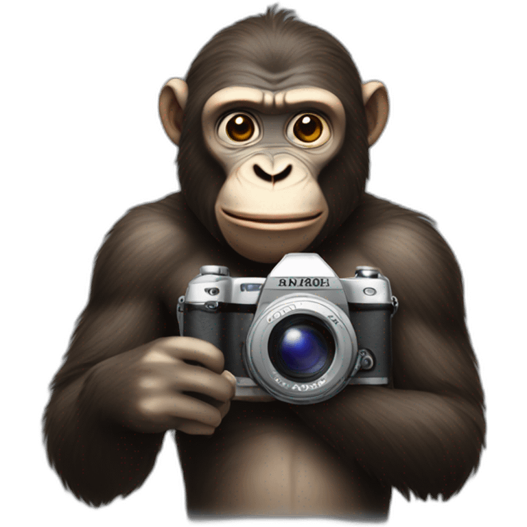 ape holding a camera emoji