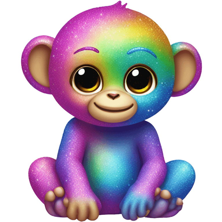 Lisa frank sparkly rainbow baby monkey emoji