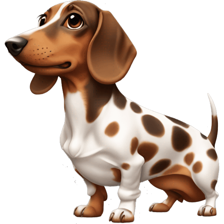 dachshund with brown spots on its face emoji