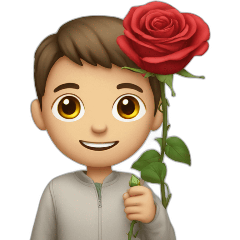 Boy with rose emoji