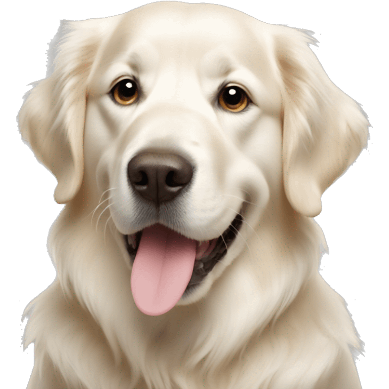 white golden retriever with cone  emoji