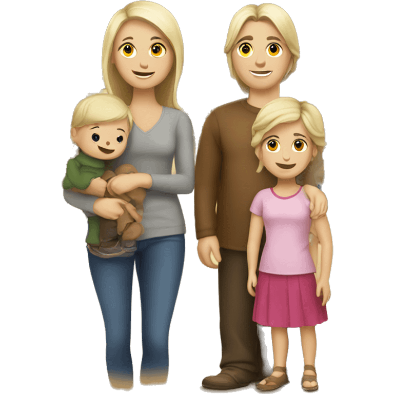 Caucasian family in a market emoji