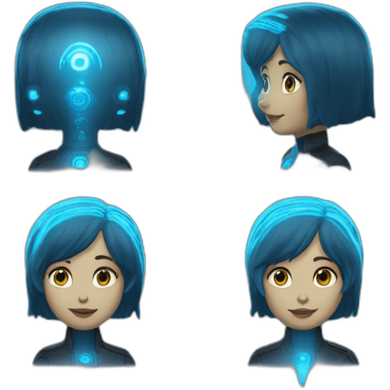 Blue cortana hologram emoji