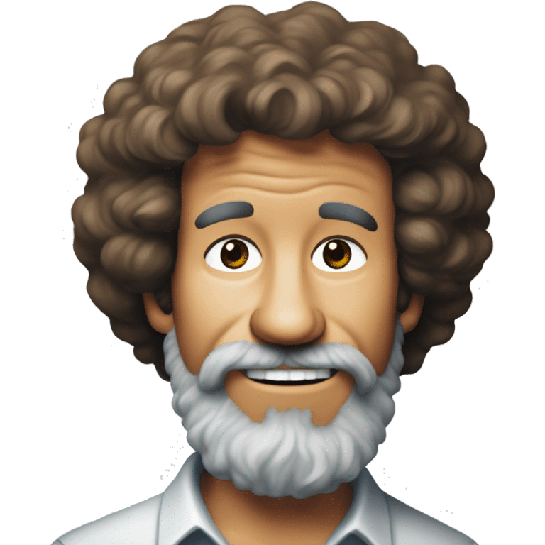 bob ross painting somtihng emoji